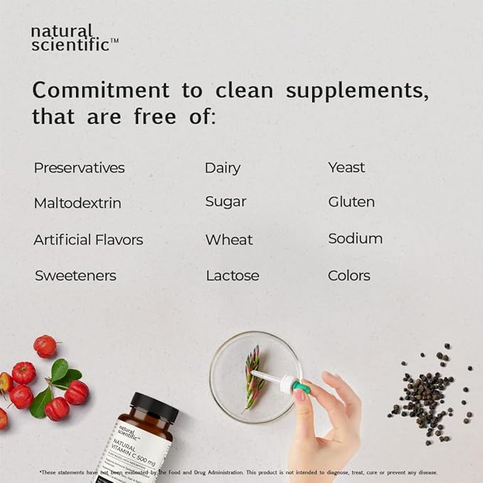 Vitamin C 500mg Supplement for Immune Support - from Organic Acerola Cherry - Vegan & Non-GMO - 45 Capsules, 15 Day Supply - Premium Dietary Supplement