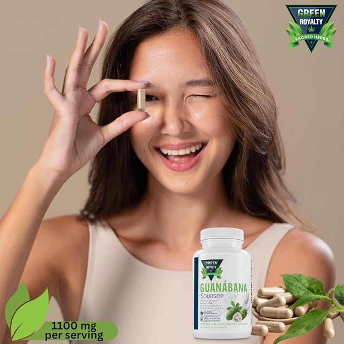Graviola Guanabana (Soursop) Capsules – 1100mg Per Serving, 90 Vegan Capsules – Organically Grown Guanábana – No Preservatives, Gluten-Free, Made in USA | Immune Support and antioxidant Defense