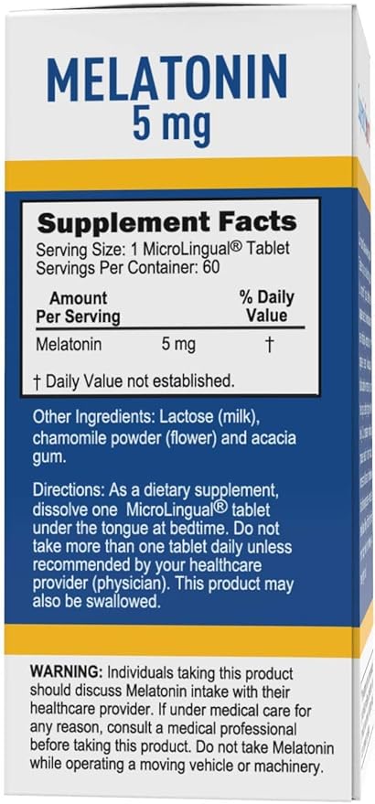 Superior Source Melatonin 5 mg - Healthy Sleep Support Supplement for Adults - Melatonin Formula with Chamomile Aids Relaxation & Restful Sleep - 60 Sublingual Dissolving Tablets