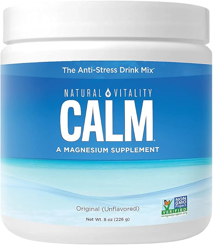 Natural Vitality Calm, Magnesium Citrate Supplement, Anti-Stress Drink Mix Powder, Unflavored - 8 Ounce (Packaging May Vary)