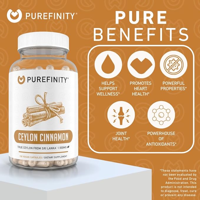 Ceylon Cinnamon Capsules – True Antioxidant Supplement from Sri Lanka Bark, Powerful Alternative to Pills or Tablets – 1500 mg, Vegan, Non-GMO, 150 Count (75 Day Supply)