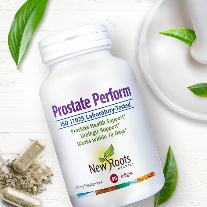 New Roots | Prostate Supplement + Super Blend 16 Powerful Herbals: Saw Palmetto, Plant Sterols, Rye Flower, Borage Oil, Cranberry, Olive Oil, Zinc, Selenium (14 Softgels) - Urinary Health Supplement