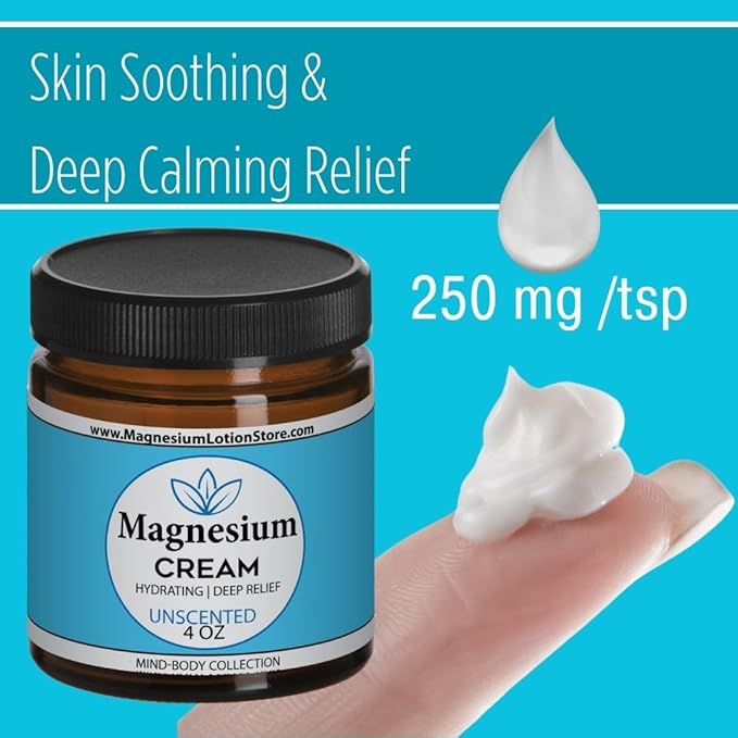 Unscented Magnesium Cream – Pure Hydration, 4 oz USA Made