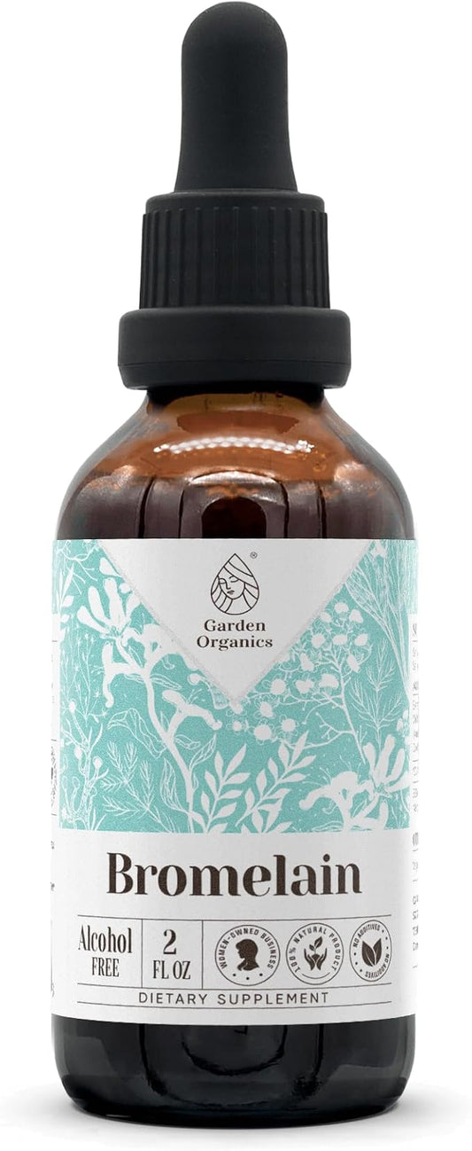 Bromelain Alcohol-Free Natural Tincture Extract, Immune System Booster, Liquid Drops Made from 100% Wildcrafted Bromelain, Pineapple (Ananas comosus) Dried Stem and Fruit (2 fl oz)