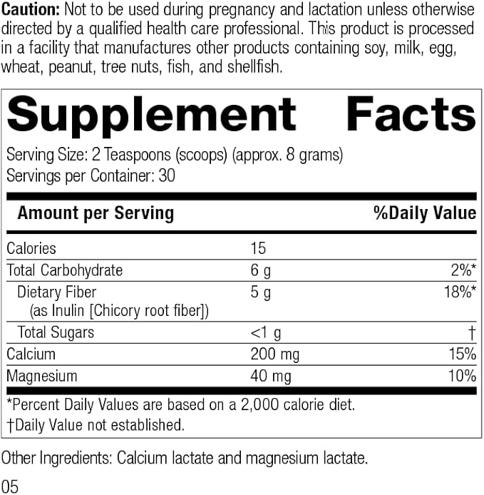 Standard Process Prebiotic Inulin - Whole-Food Based Immune Health & Support - Digestive, Gut & Bone Health with Magnesium Lactate, Calcium Lactate & More - 9oz