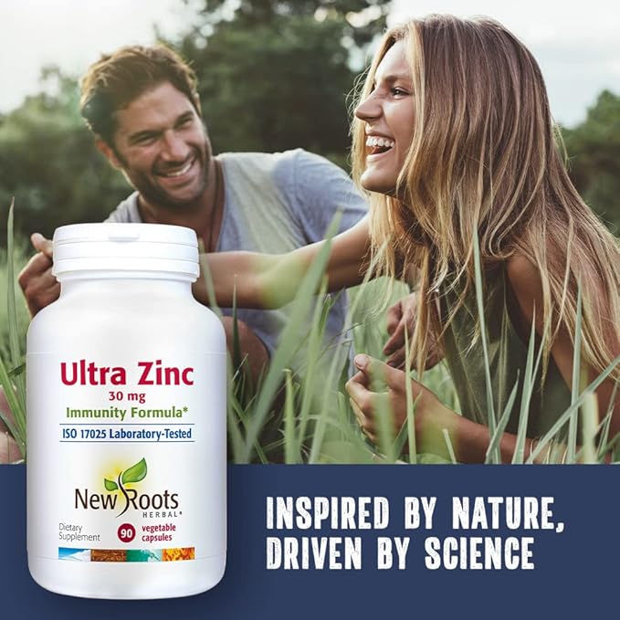 New Roots Herbal Ultra Zinc Immunity Formula 30 mg (90 Vegetable Capsules)