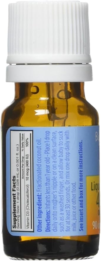 Ddrops Baby 400 Iu Vitamin D3 Drops, 90 Count (Pack of 3)