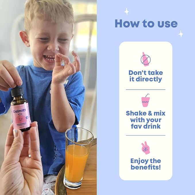JoySpring Magnesium Citrate & Glycinate Liquid for Kids - Sugar Gluten Free Magnesium for Kids & Teens | L-Theanine & Chamomile Liquid Blend Supplement (1 fl oz) 30 Servings
