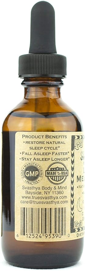 Svasthya Body & Mind Liquid Melatonin - Promotes Natural Sleep - Alcohol Free for Adult and Children, Made in The USA, GMP, 2 oz - 3 Pack