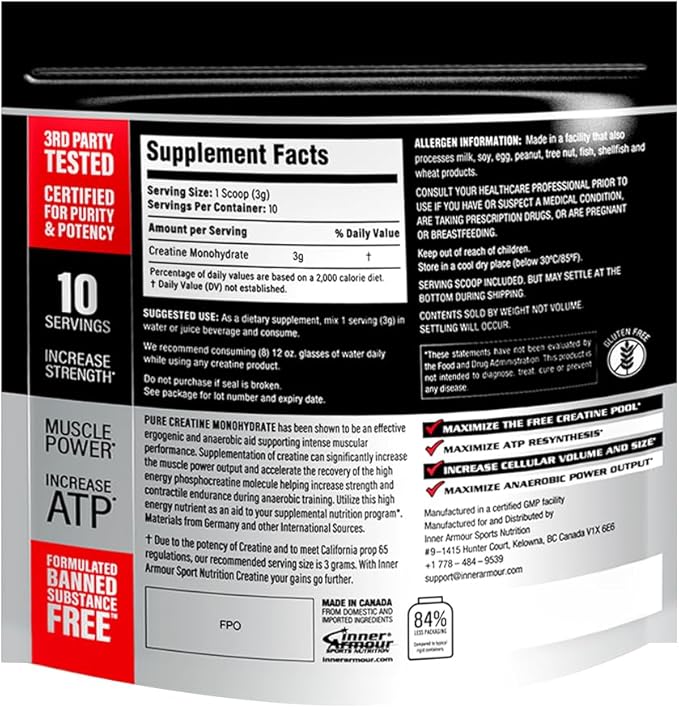 Micronized Creatine Monohydrate Powder - Increase Muscle Strength & Endurance - Fast Dissolving, Flavor-Free, Vegan Fitness Supplement, Keto Friendly - 30 gr or 10 Servings