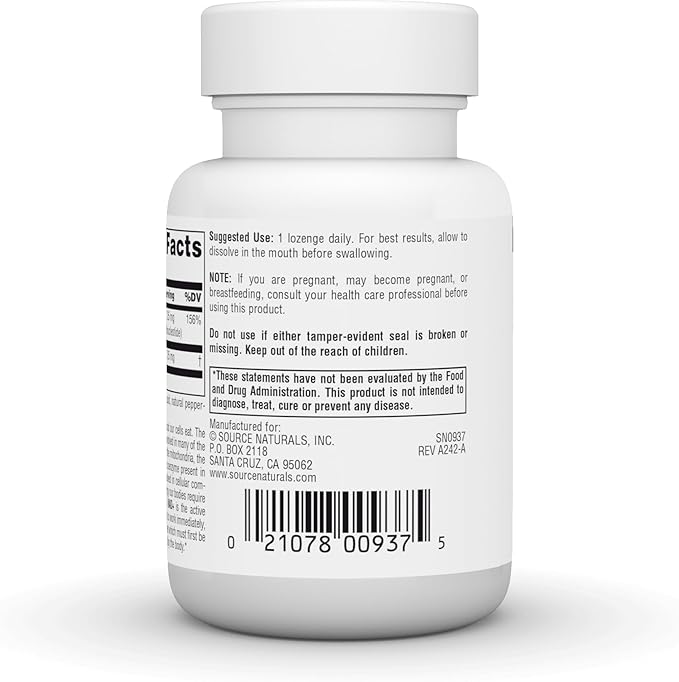 Source Naturals NAD+, Coenzymated B-3, Supports Cellular Energy*, 25 mg - 60 Lozenges
