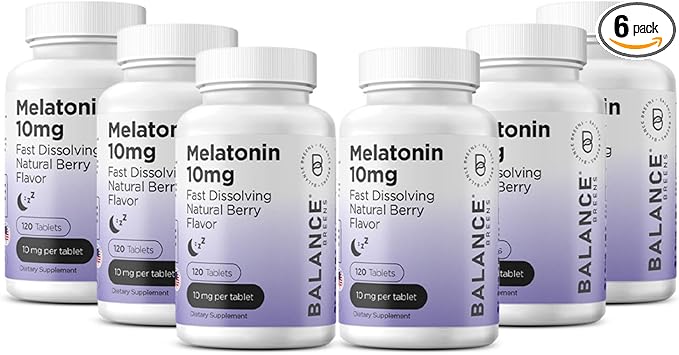 Balancebreens Melatonin 10mg Fast-Dissolve, 120 Tablets β Natural Sleep Aid for Restful Nights, Drug-Free Support for Relaxation and Tranquility