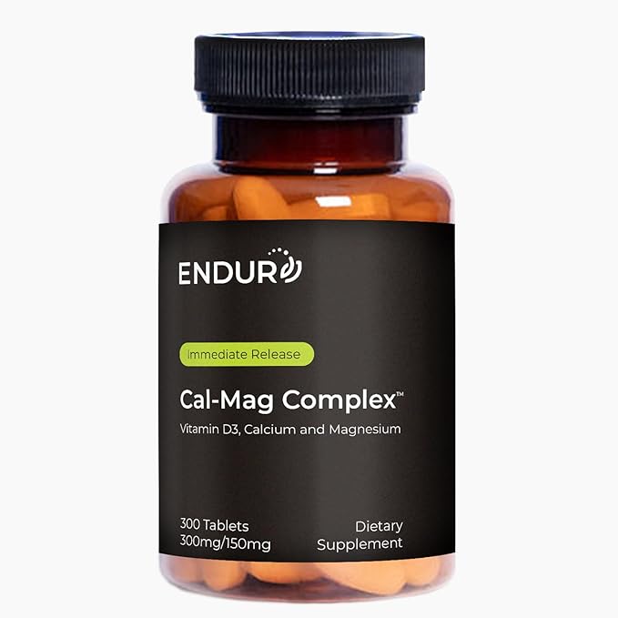 Calcium Magnesium Supplement (Cal-Mag Complex) - 300mg Calcium & 150mg Magnesium - 300 Tablets - Endurance Products Company