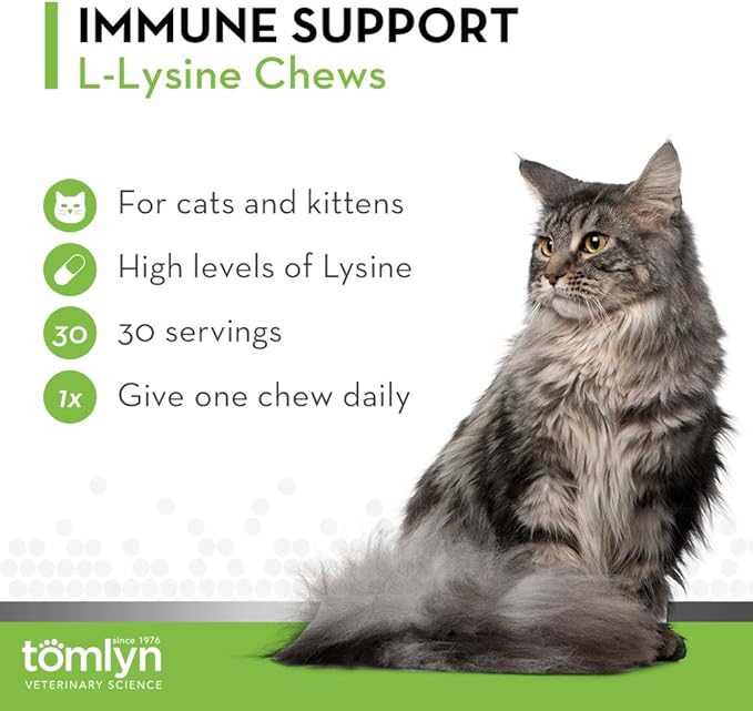 Tomyln Immune Support L-Lysine Nutritional Supplement 2.65oz each (3 Pack)