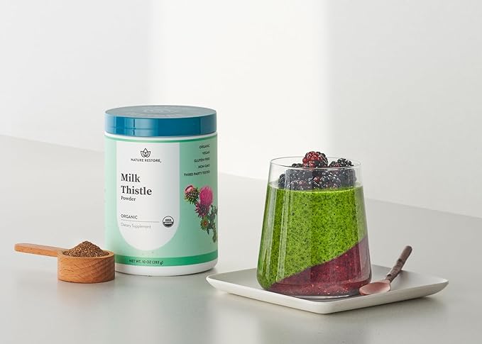 Nature Restore USDA Certified Organic Milk Thistle Seed Powder, 10 Ounces, Packaged in California