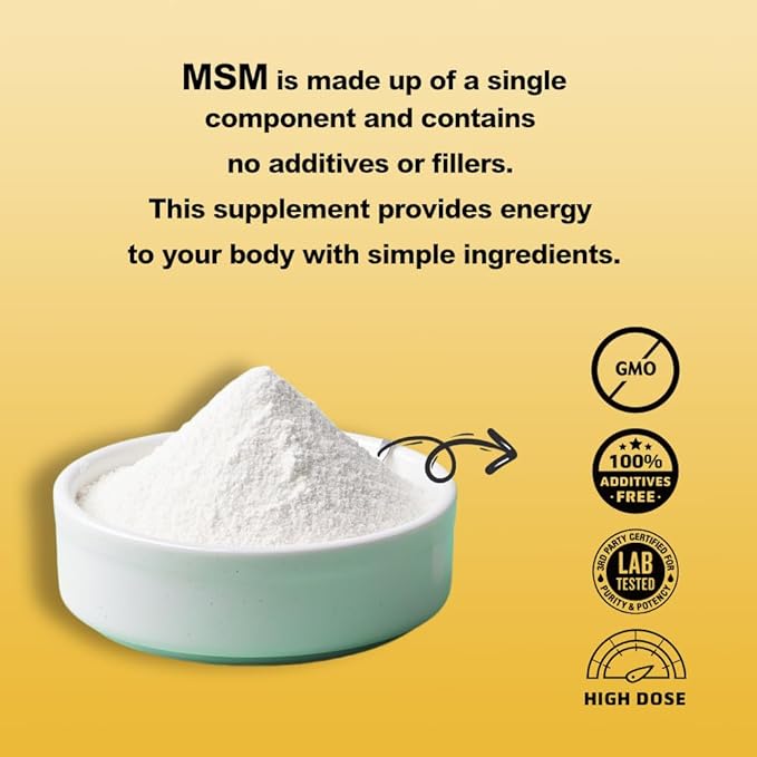 MSM Capsules (180 Count), Pure Organic Sulfur Supplement, Used for Joint Health and Functional Wellness, Hair, Skin, Nails, 1 Bottle Pack