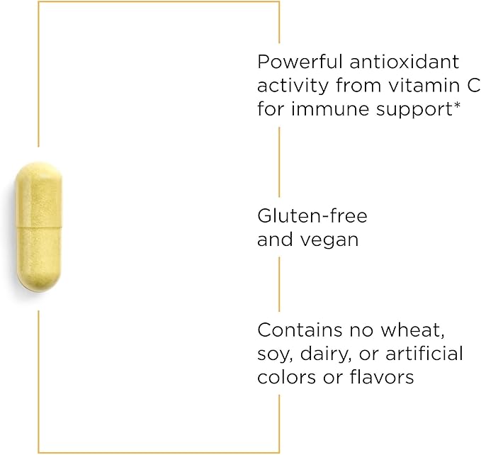 Integrative Therapeutics Vitamin C with Quercetin - Antioxidant Vitamin C Supplement for Immune Support* - Immune Health Supplement for Men & Women* - Vegan - 180 Capsules