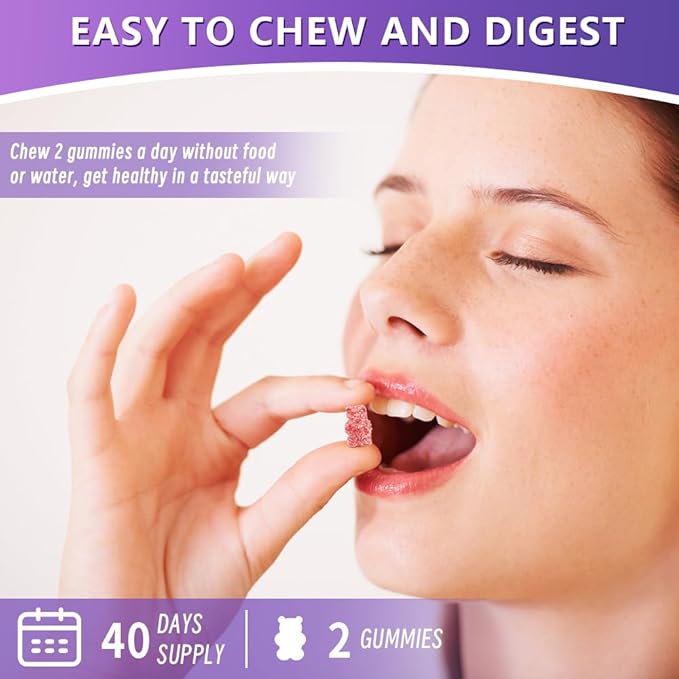 Mushroom Supplement Gummies with Ashwagandha and Lions Mane, Maitake, Turkey Tail, Reishi, Chaga, Shiitake, Cordyceps Nootropic Brain Supplement for Focus, Memory, Immune, Support and Stress Relief
