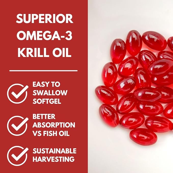 ScimeraMD® KrillOilMD Antarctic Krill Oil Omega 3 DHA EPA Supplement with Astaxanthin for Heart, Brain, and Joint Support, 30 CT