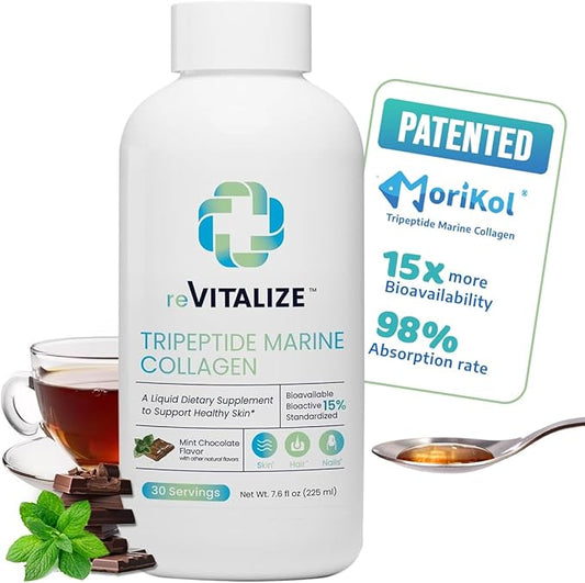 Advanced Hydrolyzed Marine Collagen Peptides - Anti-Aging and Skin Renewal Tripeptide Supplement for Hair, Skin and Nails - Helps Maintain Healthy Joints | Mint Chocolate Flavor - 30 Servings