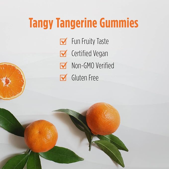 Nordic Naturals Kids Vitamin C Gummies - Tangy Tangerine - 60 Gummies - Vegan Vitamin C Supplement - Children’s Immunity and Antioxidant Support - 250 mg per Serving - 30 Servings