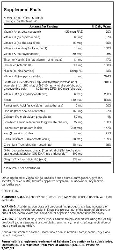 Swanson Vegan PRENATAL Multi 90 Vegan SGELS