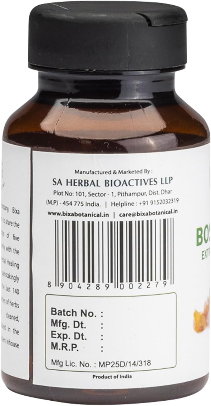 bixa BOTANICAL Ayurvedic Natural Herbal Supplement Boswellia Serrata Extract Pure Premium Quality 65% Boswellic Acid (450 Mg 60 Veg Capsules) | Better Bone Health