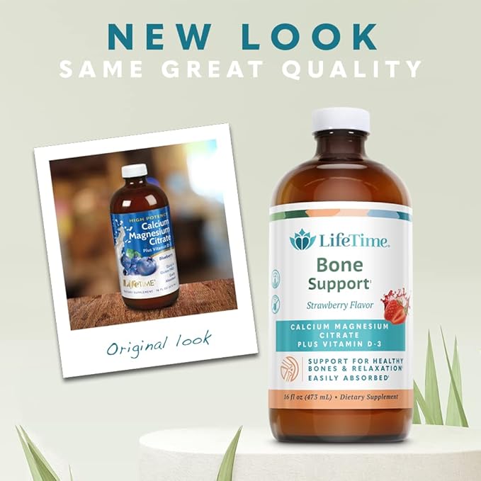 LifeTime Vitamins - Liquid Calcium Magnesium Citrate Natural Strawberry Flavor - 16 fl. oz.
