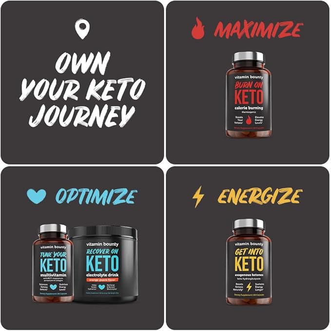 Vitamin Bounty Tune Your Keto Multivitamin – Keto-Specific Nutritional Support with Magnesium, Potassium, and MCT for Energy, Cramp Relief, and Nutrient Optimization, GLP-1 Support - 90 Capsules