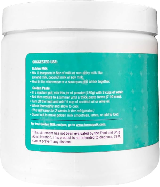 Turmaquik 3.2 Ounce Organic Golden Milk Turmeric Powder – Immune Support Superfood Blend with Ginger, Black Pepper, Curcumin, Cinnamon, Cardamom, Vitamins C, D, B6, B12, and Zinc
