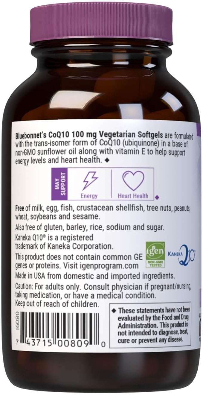 BlueBonnet CoQ-10 Vegetarian Softgels, 100 mg, 90 Count