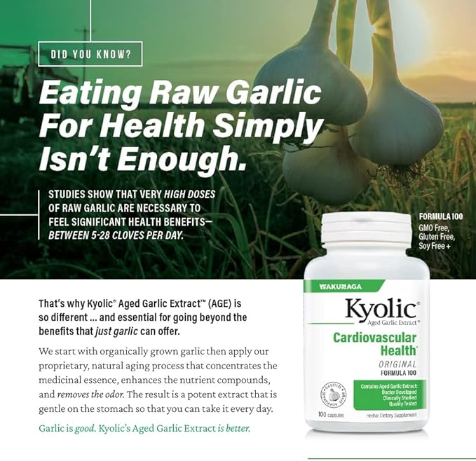 Kyolic Aged Garlic Extract Formula 300 Vegan, 120 Capsules