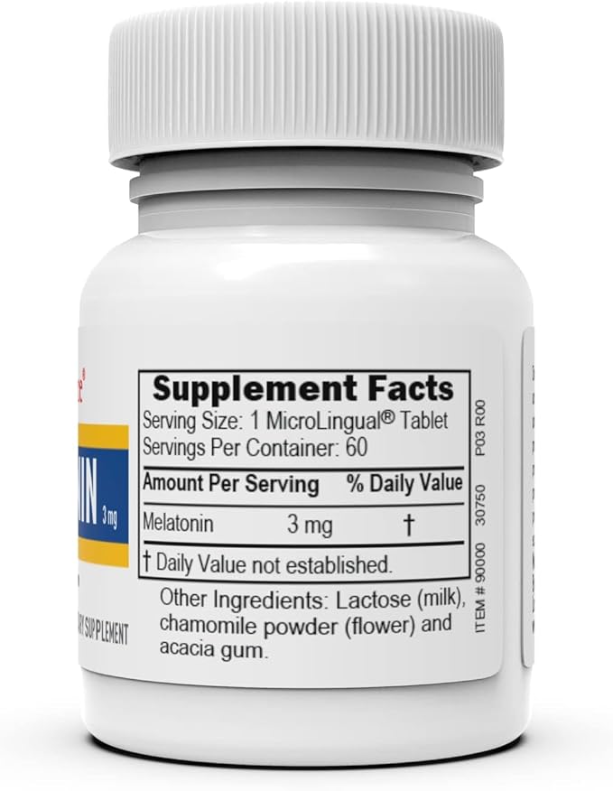Superior Source Melatonin 3 mg - Healthy Sleep Support Supplement for Adults - Melatonin Formula with Chamomile Aids Relaxation & Restful Sleep - 60 Sublingual Dissolving Tablets