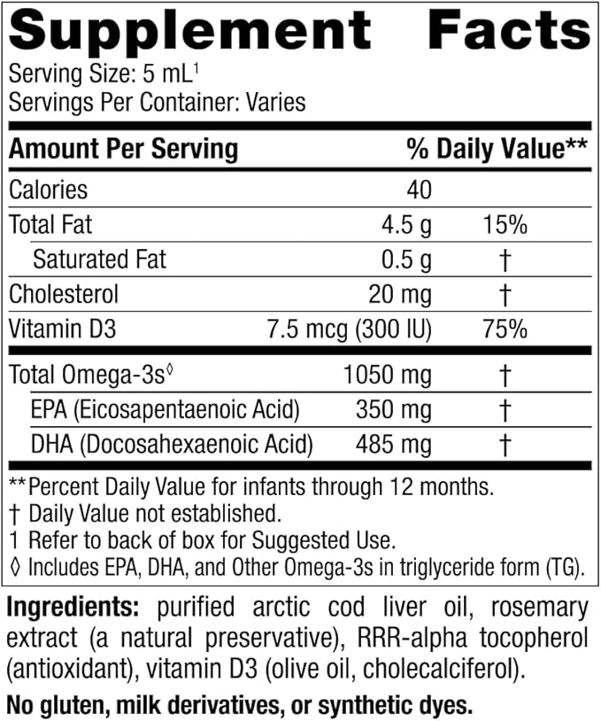 Nordic Naturals Baby’s DHA, Unflavored - 4 oz - 1050 mg Omega-3 + 300 IU Vitamin D3 - Supports Brain, Vision & Nervous System Development in Babies - Non-GMO - Servings May Vary