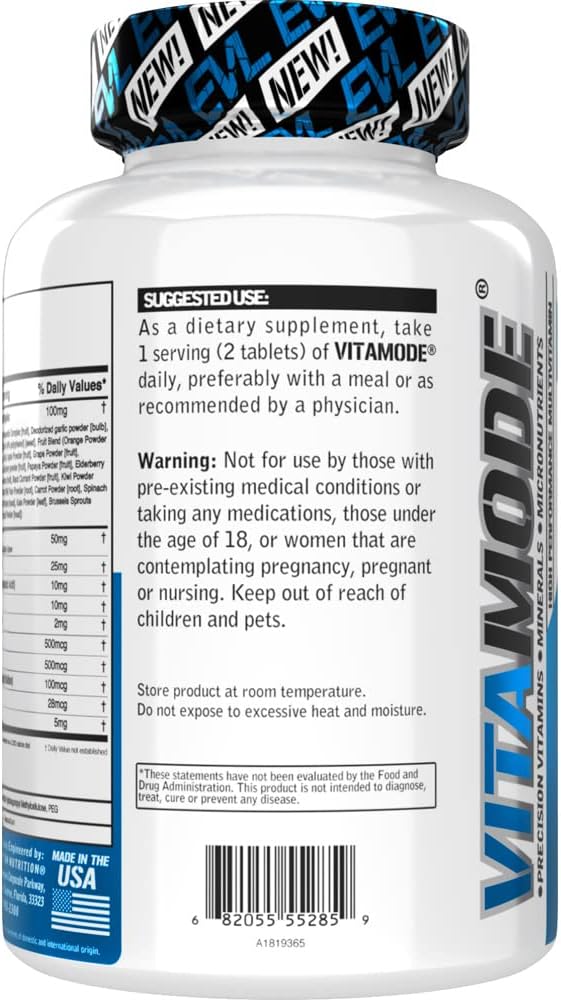 EVL Advanced Daily Multivitamin - Men's Multivitamin with Essential Minerals Phytonutrient Complex and VitaMode Active Mens Vitamins for Energy with Lycopene for Muscle Bone and Immune Support