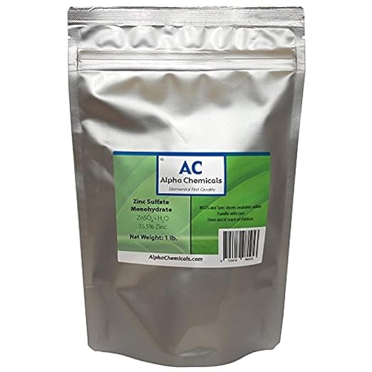 Zinc Sulfate Monohydrate - 35.5% Zn - 99% Pure - 1 Pound