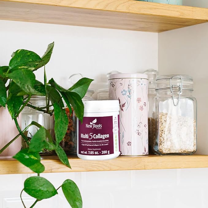 New Roots | Multi 5 Collagen Powder Supplement (Types I, II, III, V and X) Hydrolyzed Collagen - Dairy & Gluten Free - 12g per Serving - 7.05 oz