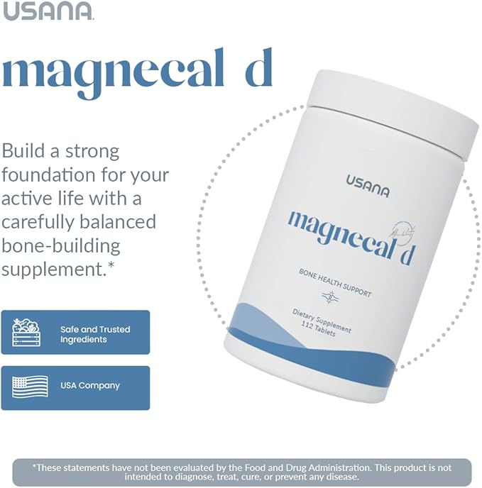 USANA - MagneCal D - Balanced Magnesium & Calcium with Vitamin D to Support Bone Health, Strength & Function for Optimal Wellness - 112 Tablets
