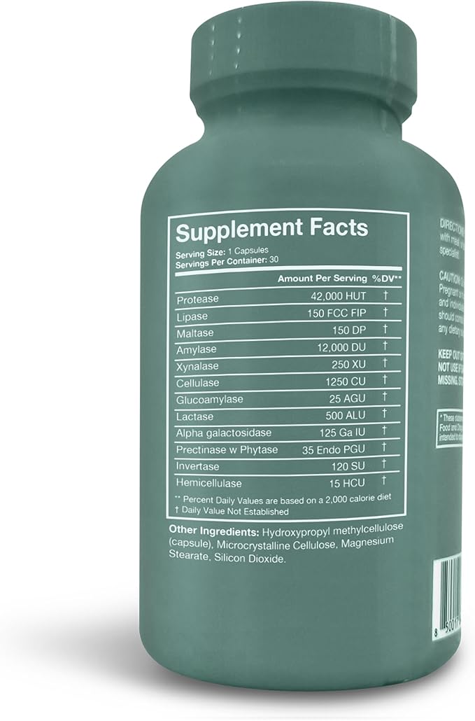 Terra Health Essentials Digestive Catalyst | Reduce IBS | Amylase, Protease & Glucoamylase (1 Bottle, 60 Capsules)