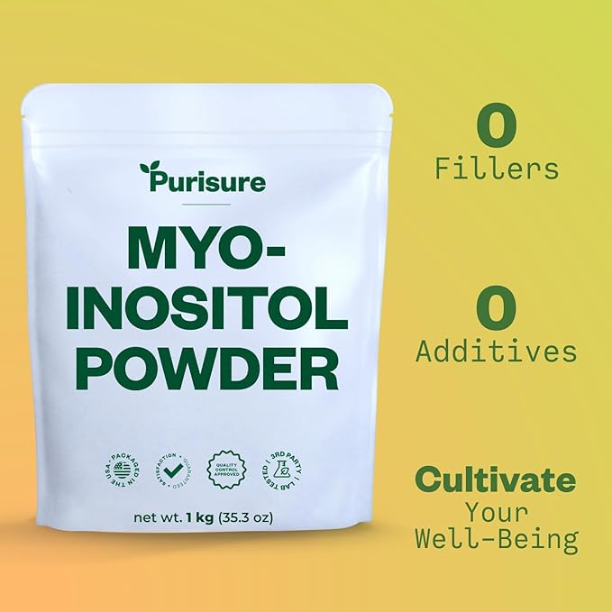 Myo-Inositol Powder, 1 kg, Fertility, Hormonal Balance and Ovarian Support, Pure Inositol Powder, Myo Inositol Supplement to Support Energy and Brain Wellness, Vegan, Non-GMO, 2000 Servings