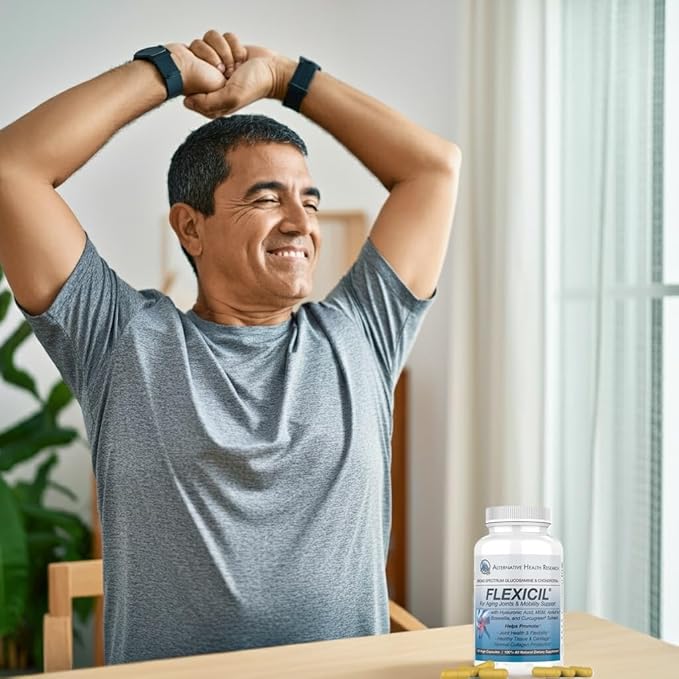 Flexicil Advanced Joint Mobility & Support | Glucosamine, Chondroitin, MSM, Hyaluronic Acid, Turmeric, Boswellia | Broad-Spectrum Bio-Enhanced Ingredients | 120 Vege-Capsules | 30-Day Supply