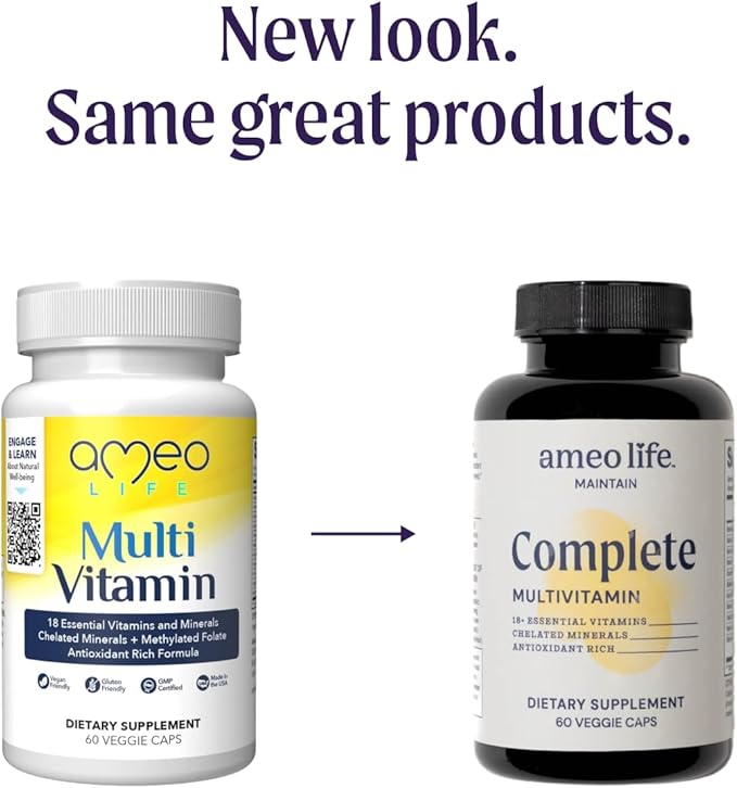 Chelated Daily Multivitamins for Adult Men and Women - Multi Vitamin Supplement with Zinc, Biotin, Iodine, Chromium, Manganese and Vitamins A, B6, B12, C, D and E - 60 Capsules