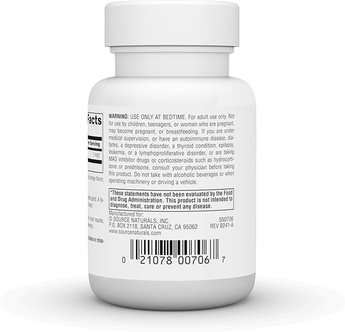 Source Naturals Sleep Science Melatonin, Non GMO Project Verified Melatonin Dietary Supplement, 1mg 100 Orange Flavored Lozenges