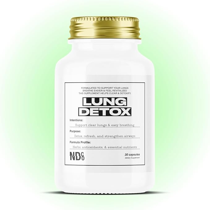 Powerful Lung Detox & Cleanse - Mullein, Chlorophyll, Zinc | Respiratory Support with Glutathione for Smokers & Vapors | Easy Breathing by NDCO