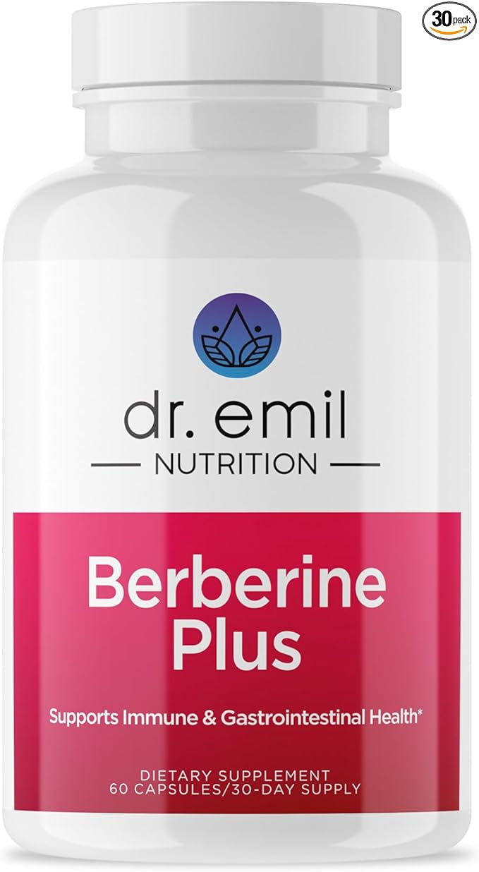 Dr. Emil Berberine 500mg Capsules - Berberine Supplement with Cinnamon, MTC Oil & Milk Thistle - Berberine HCL Made in The USA, 30-Day Supply