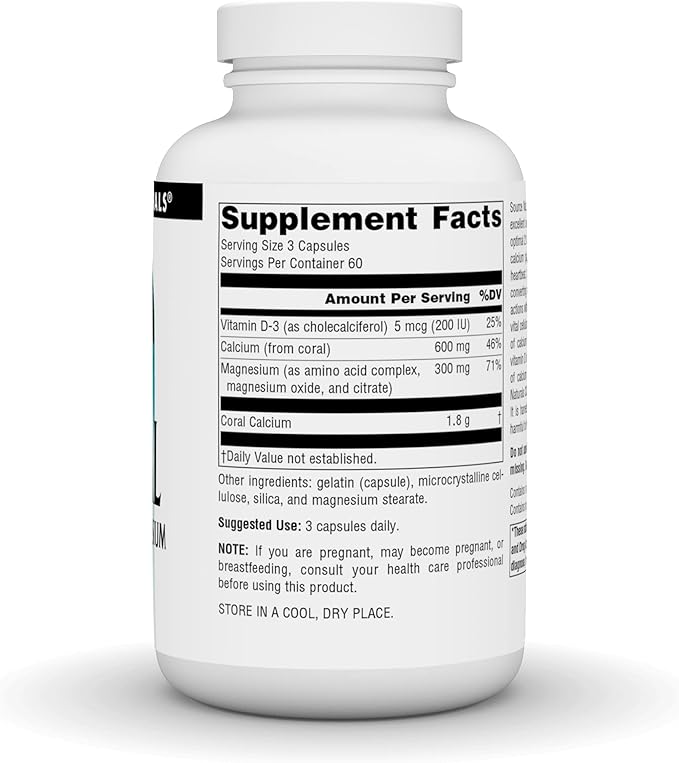 Source Naturals Coral Calcium/Magnesium 2:1 Ratio - 180 Capsules