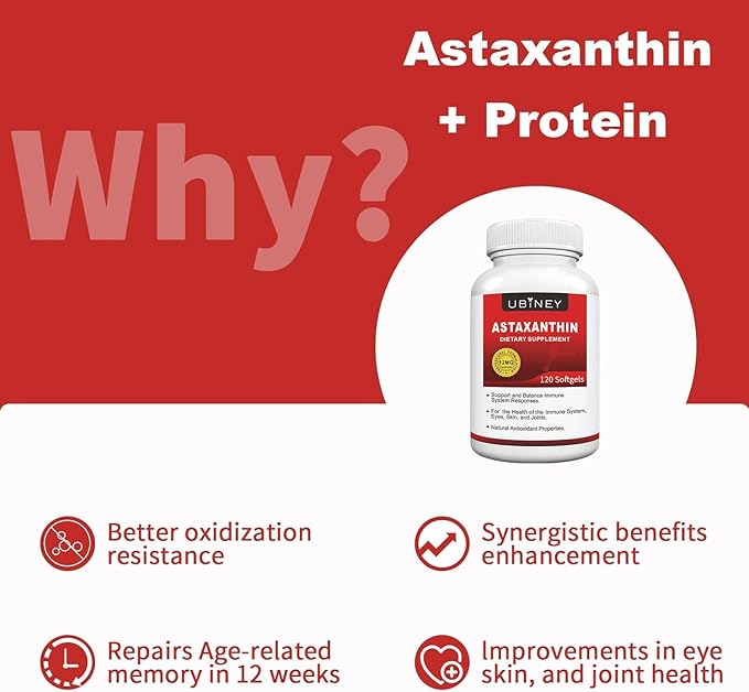 Premium Astaxanthin 12mg Softgels- 120 Servings, Supports Immune, Skin, Eye & Joint Health-Non-GMO, Gluten-Free, Microalgae Extract Supplement
