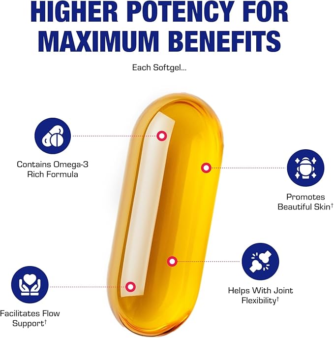 Clinical Omega 3 Fish Oil Supplement with EPA and DHA - 120 Orange Flavored Softgels for Heart, Immune, and Nervous Health - 1200mg of Molecularly Distilled Omega-3