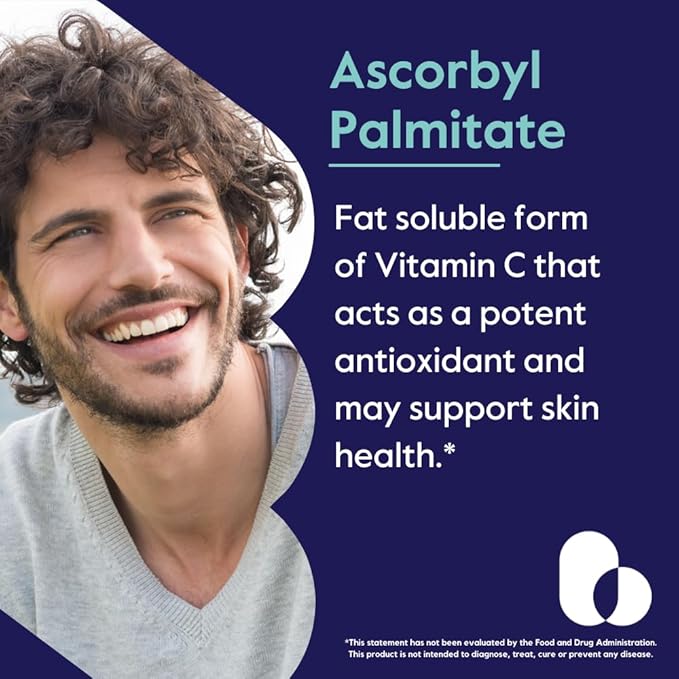 BESTVITE Ascorbyl Palmitate 500mg (240 Vegetarian Capsules) (2-Pack) - No Stearates - No Fillers - No Flow Agents