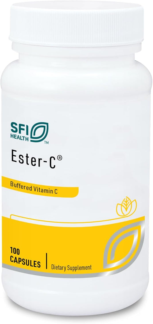 Klaire Labs Ester-C - 500 mg Buffered Vitamin C - Non-Acidic Form Designed to Be Gentle On The Stomach - Immune & Antioxidant Support - Hypoallergenic (100 Capsules)